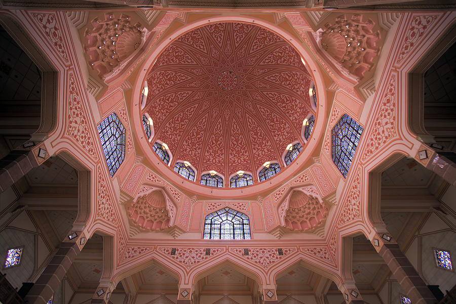 Putra Mosque Moorish Interior Dome Architecture Photograph