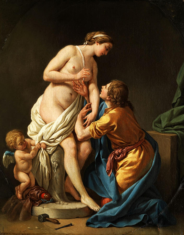 Pygmalion and Galatea Painting by Louis-Jean-Francois Lagrenee