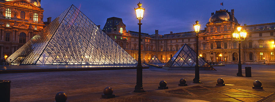 Pyramid At A Museum, Louvre Pyramid Photograph by Panoramic Images