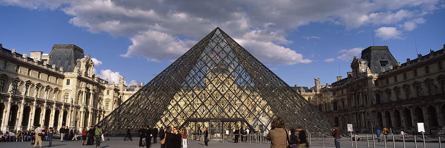 Architecture Photograph - Pyramid In Front Of A Building, Louvre by Panoramic Images