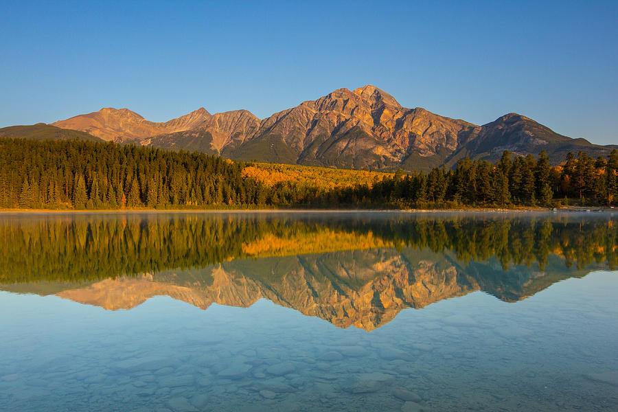 Pyramid Mountain Reflection Photograph by Michael Leonard