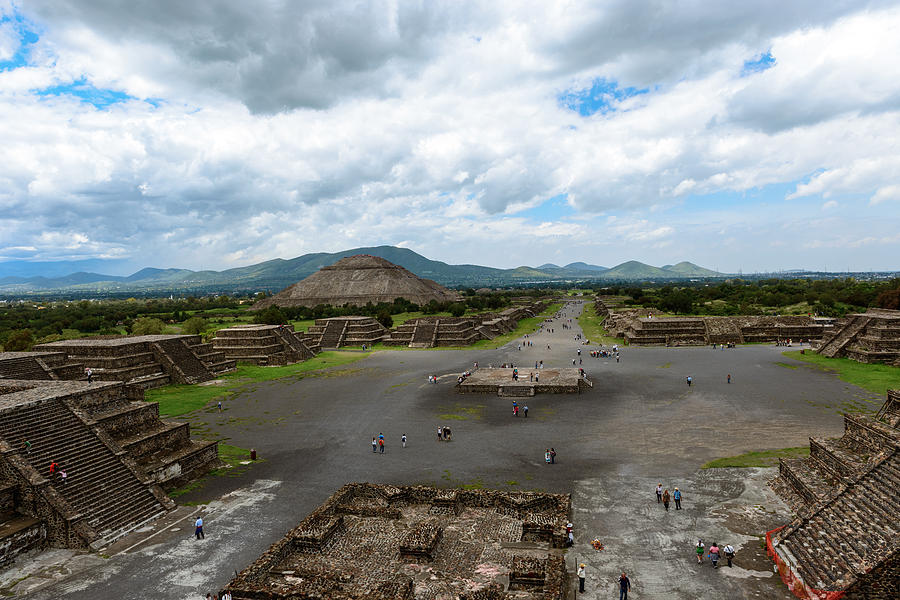 Pyramid of the Sun and Avenue of Dead as viewed from pyramid of  Photograph by Marek Poplawski