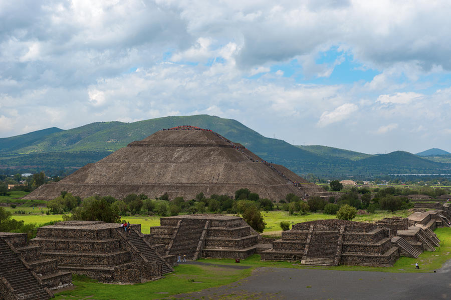 Pyramid of the Sun as viewed from pyramid of the Moon Mexico Photograph by Marek Poplawski