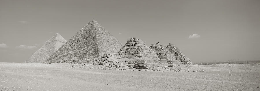 Black And White Photograph - Pyramids Of Giza, Egypt by Panoramic Images