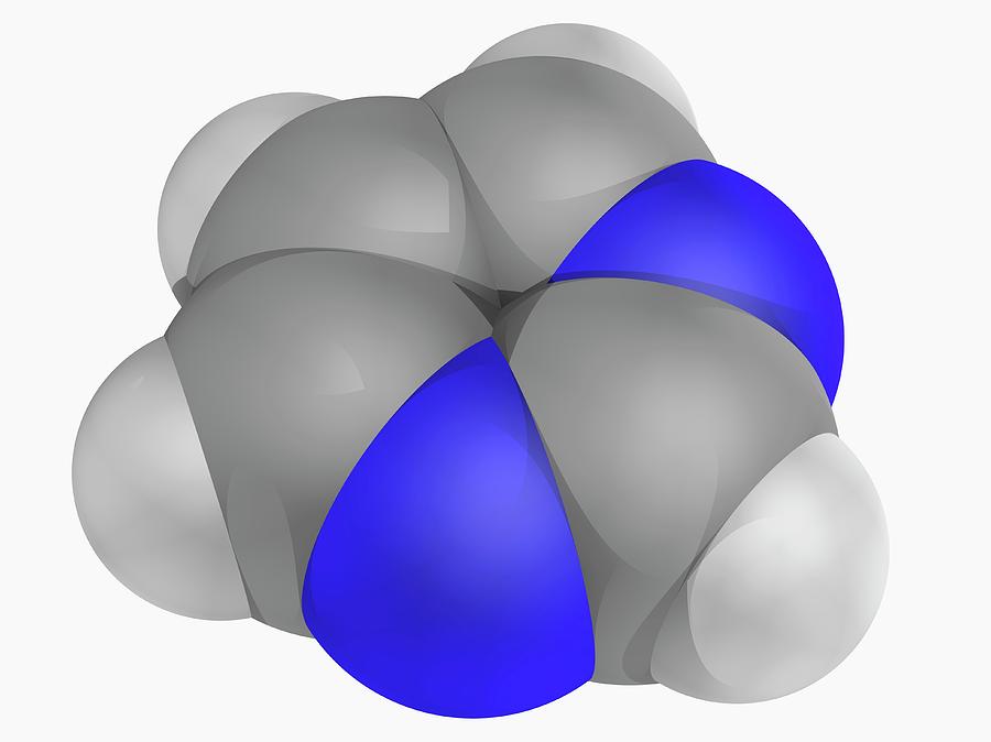 Illustration Photograph - Pyrimidine Molecule by Laguna Design/science Photo Library