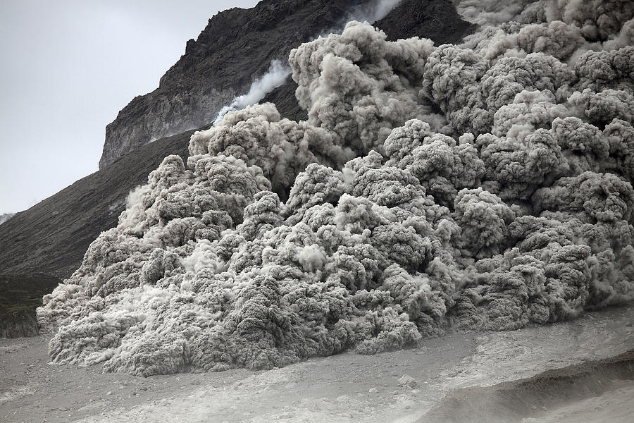 Pyroclastic flow descending the flank of Soufriere Hills volcano, Montserrat, Caribbean. Photograph by Stocktrek Images/Richard Roscoe