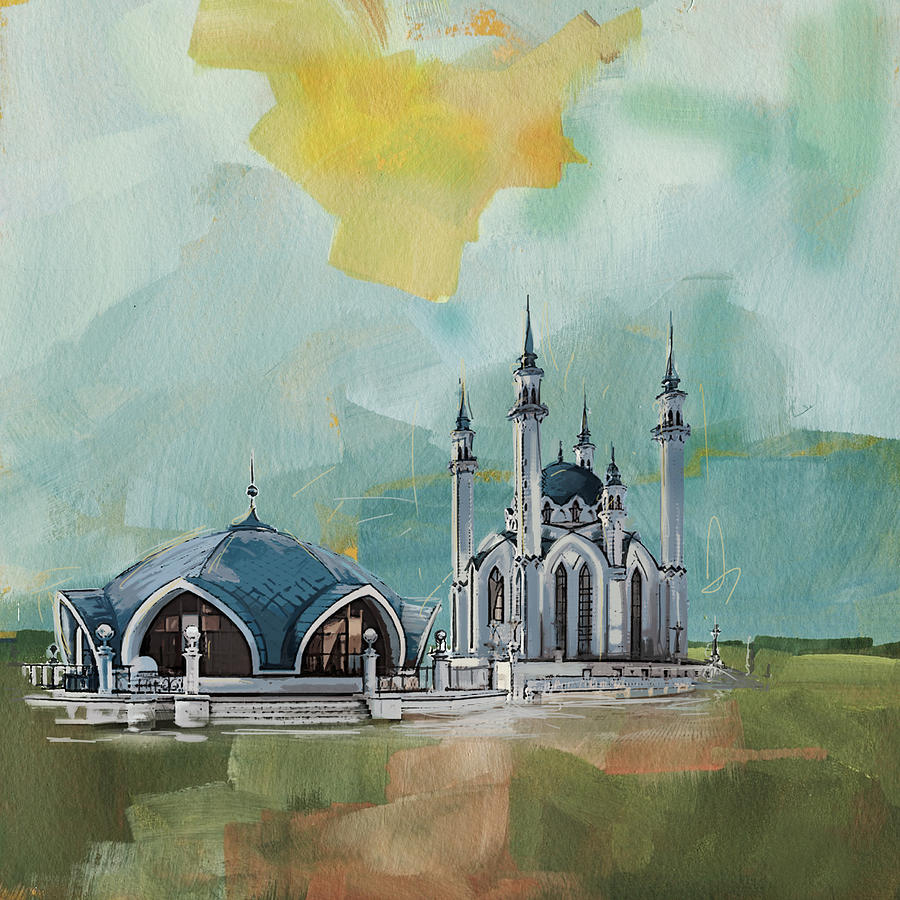 Architecture Painting - Qol Sharif Mosque by Corporate Art Task Force