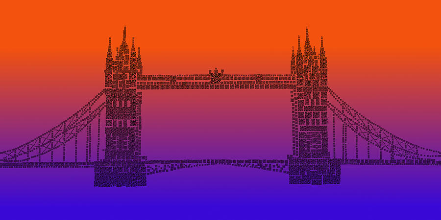 QR Pointillism - Tower Bridge 1 Photograph by Richard Reeve