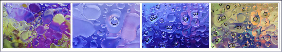 Quadryptich of colorful Water Bubbles Photograph by Peter V Quenter