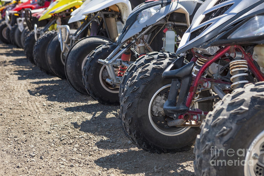 Quads or ATVs Lined Up at Starting Line Photograph by Bryan Mullennix