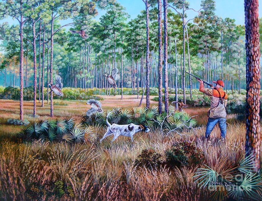 Nature Painting - Quail Hunting...A Southern Tradition. by Daniel Butler
