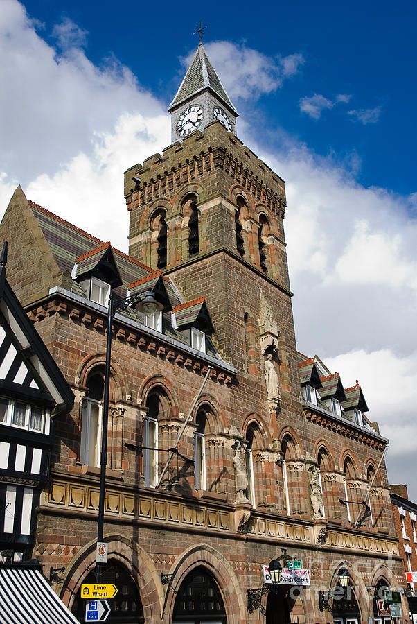 Architecture Photograph - Quaint English town hall - Congleton Cheshire England by David Hill