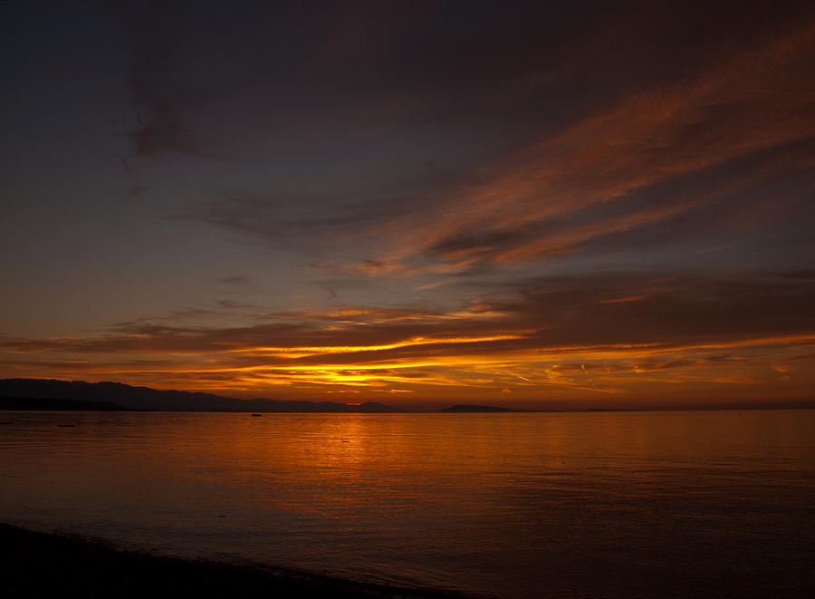 Sunset Photograph - Qualicum Sunset by Randy Hall