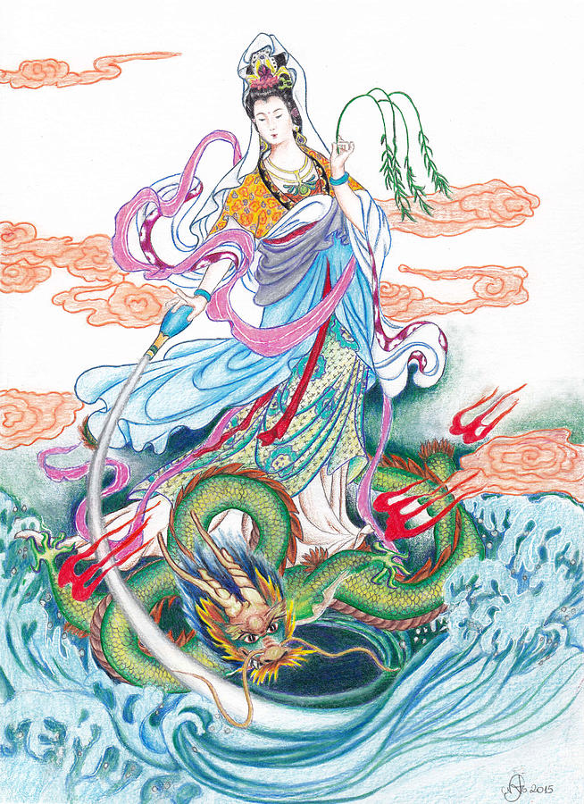 Quan Yin Drawing by Nathalie Ando Pixels