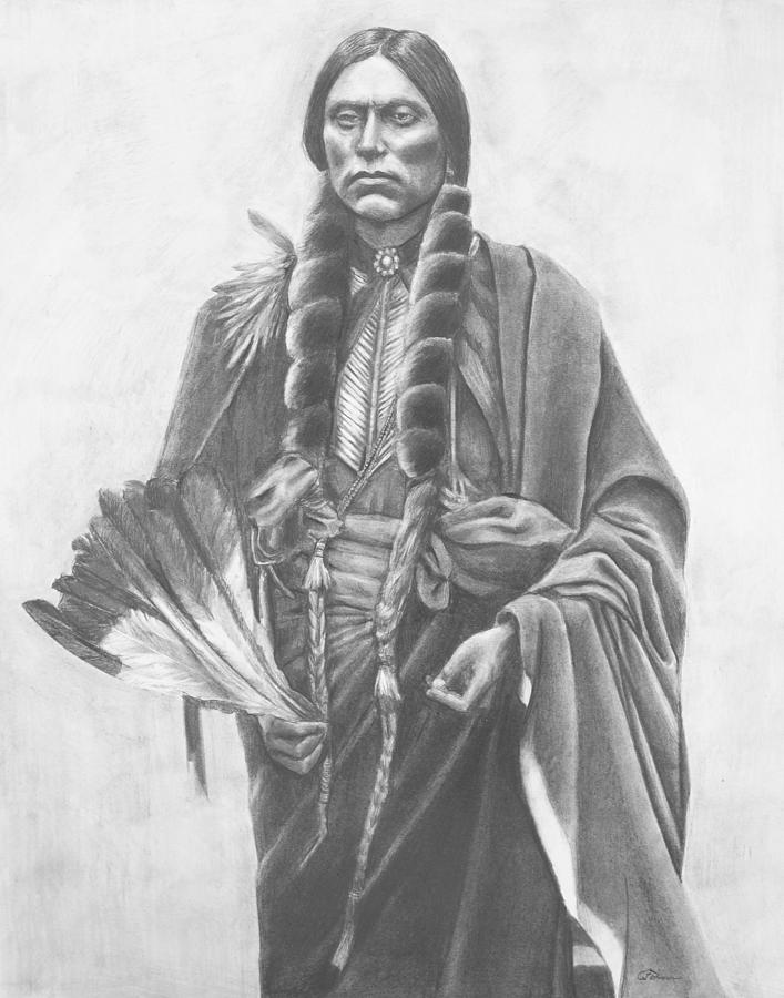 Quanah Parker of the Comanche Tribe  Drawing  by Casey Brown