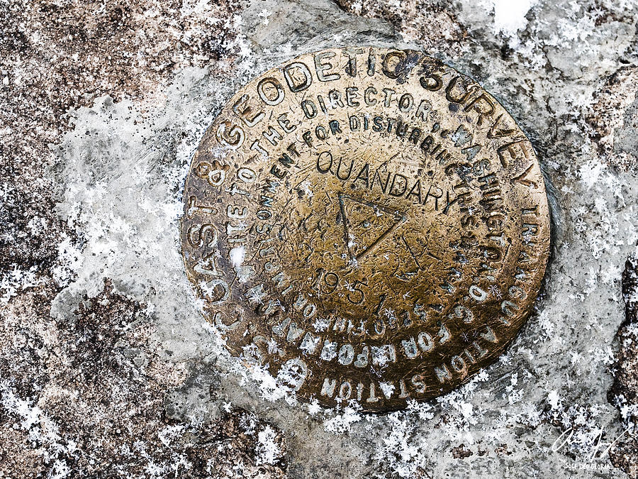 Quandary Survey Marker Photograph by Aaron Spong