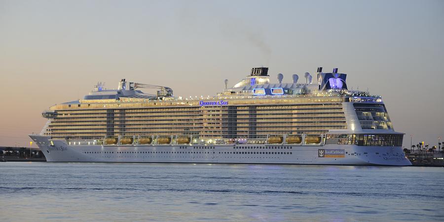 Holiday Photograph - Quantum of the Seas at Dusk by Bradford Martin