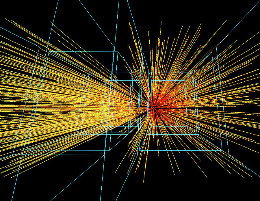 Quark-gluon Plasma Particle Tracks Photograph by Cern/science Photo Library
