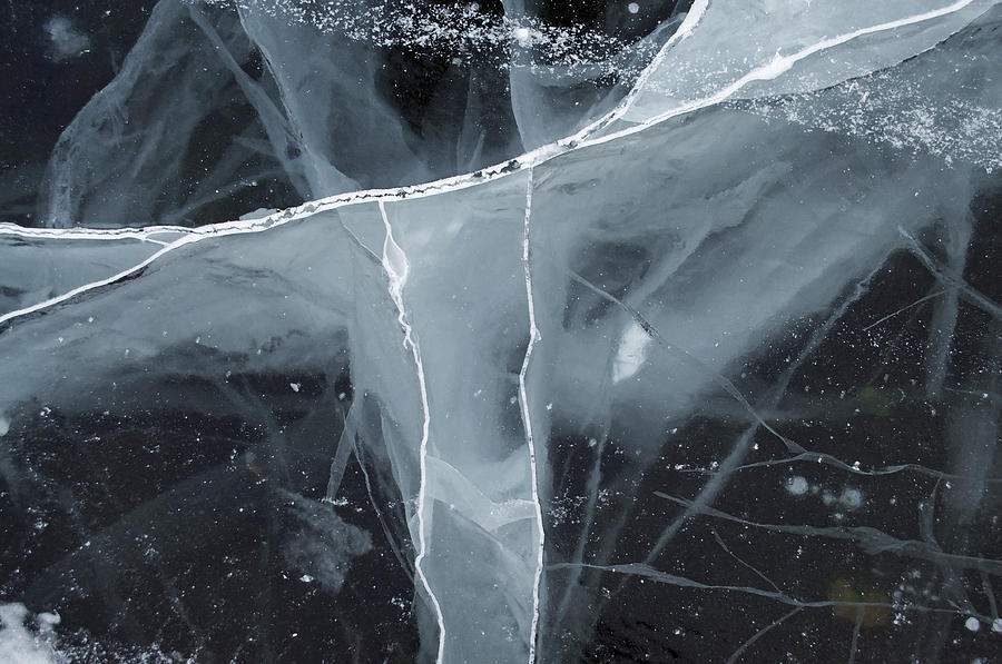 Quartz Lake Ice Abstract Photograph by Cathy Mahnke