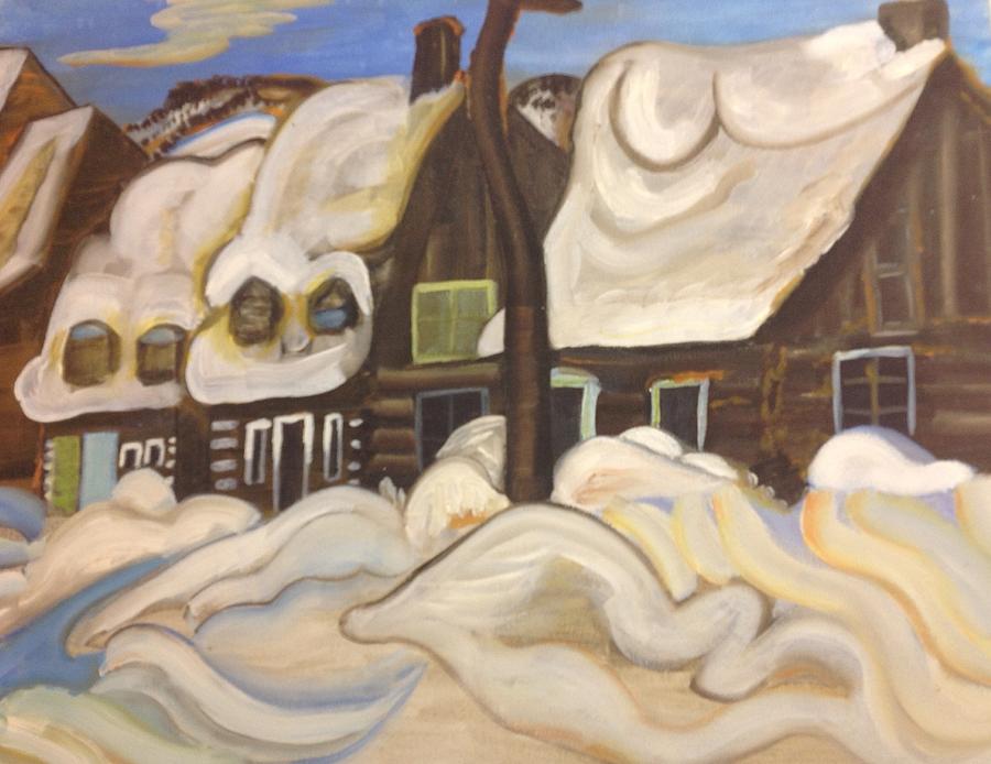 Quebec in Winter  Painting by Heather Lovat-Fraser