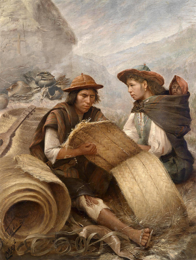 Quechua Indians In The Andes Painting By A Valdez - Pixels