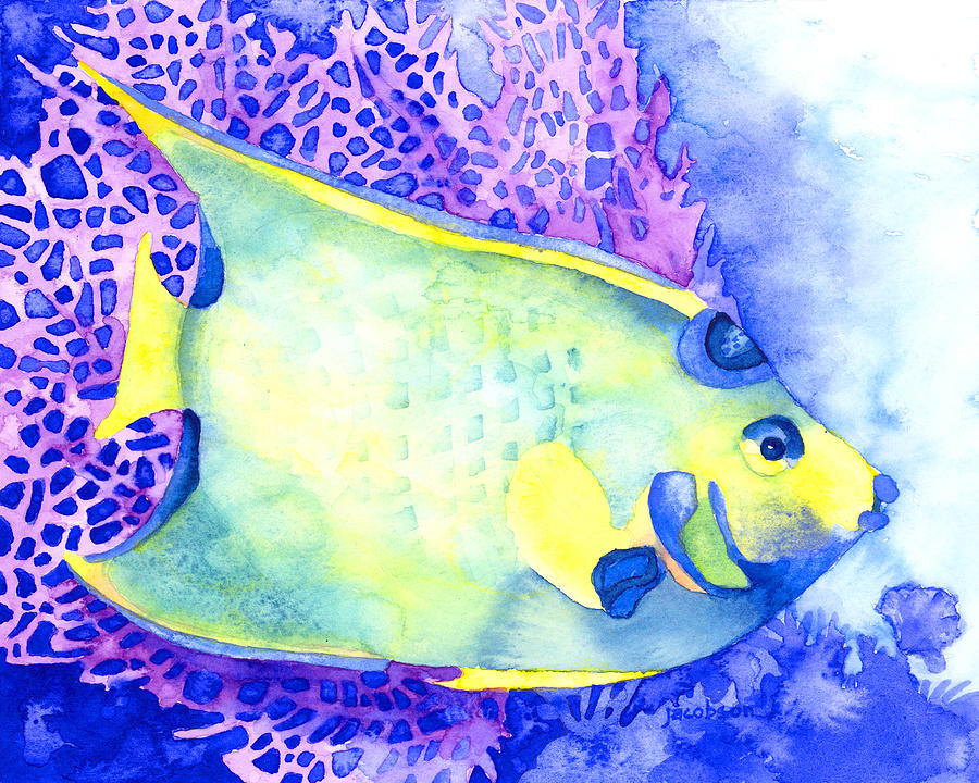 Queen Angelfish Painting by Pauline Walsh Jacobson