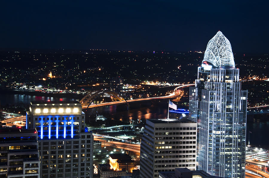 Queen City at Night Photograph by Russell Todd