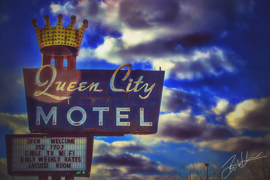 Vintage Photograph - Queen City Motel by Brian Lea