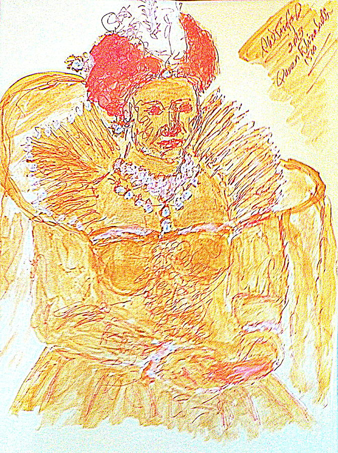 Queen Painting - Queen Elizabeth I 1500  by Richard W Linford