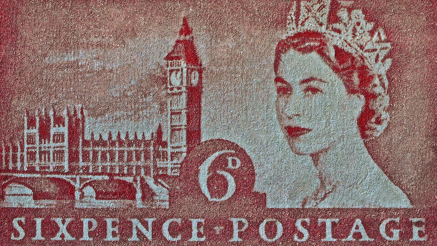 Queen Elizabeth II Big Ben Stamp Photograph