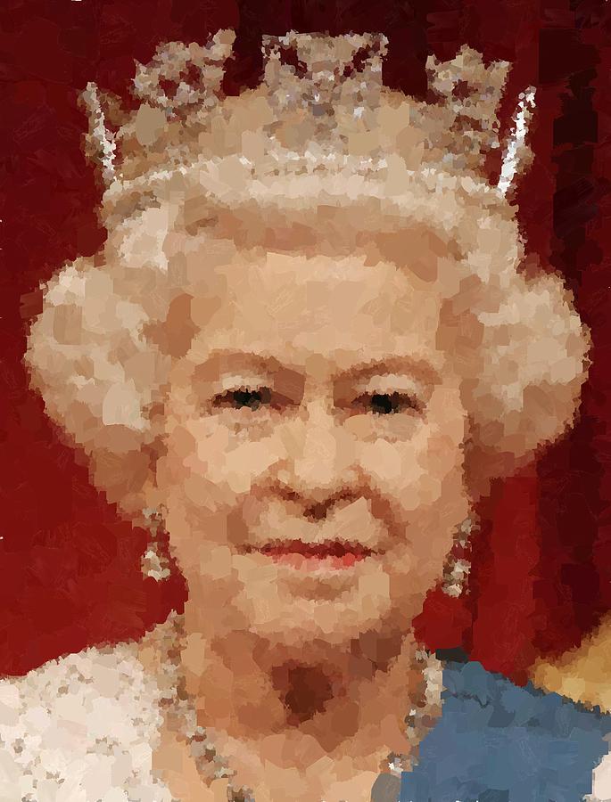 Queen Elizabeth Il Painting by Samuel Majcen.