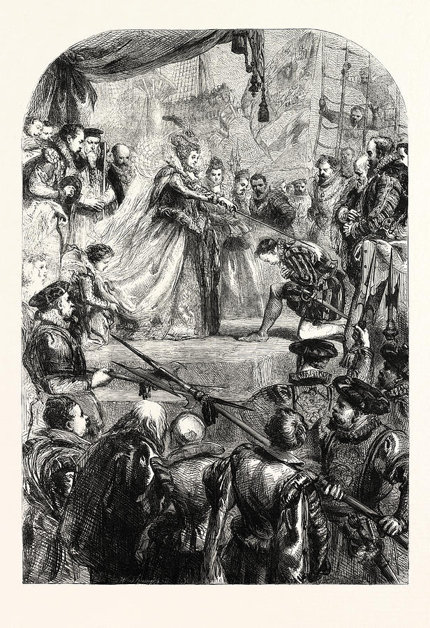 Queen Elizabeth Knighting Sir Francis Drake Drawing by Gilbert, Sir ...