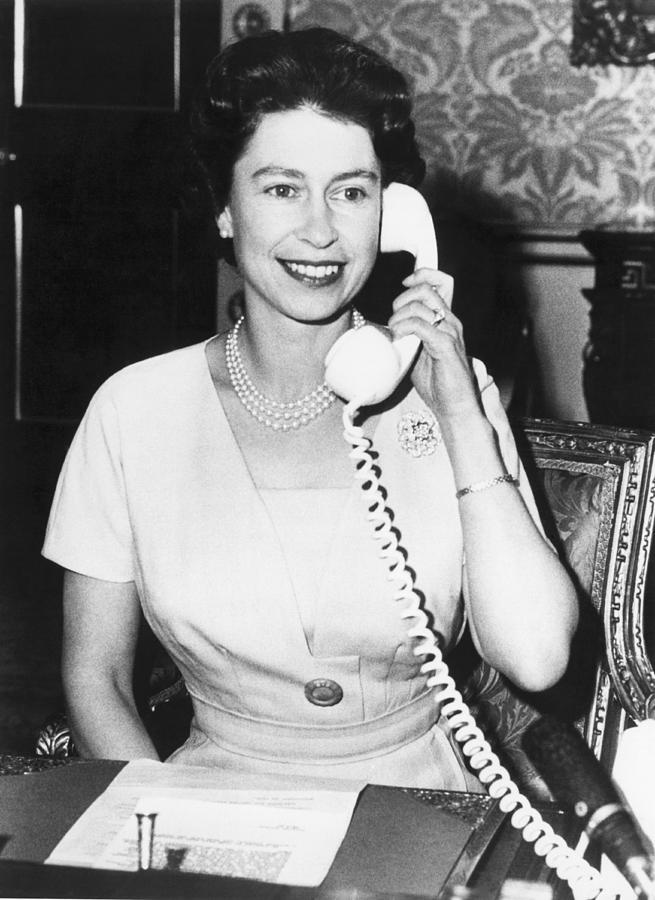 Queen Elizabeth On The Phone Photograph by Underwood Archives