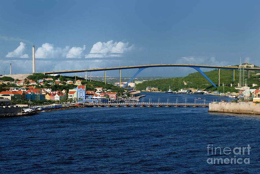 Architecture Photograph - Queen Juliana Bridge  Queen Emma Bridge Curacao by Amy Cicconi