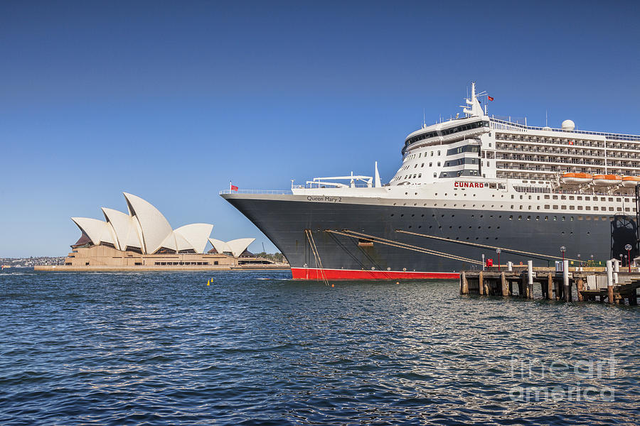Queen Mary 2 and Sydney Opera House Photograph by Colin and Linda McKie