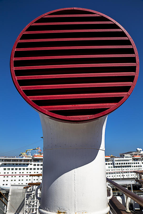 Boat Photograph - Queen Mary Air Vent by Garry Gay