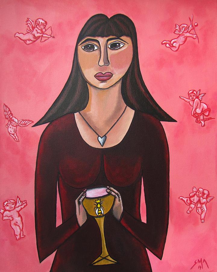 Queen Mary Magdalene - Grail Secrets Painting by Sandra Marie Adams
