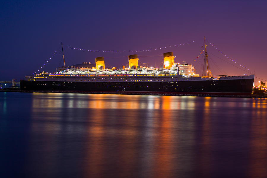 Queen Mary Sunset Photograph By Alan Nix 