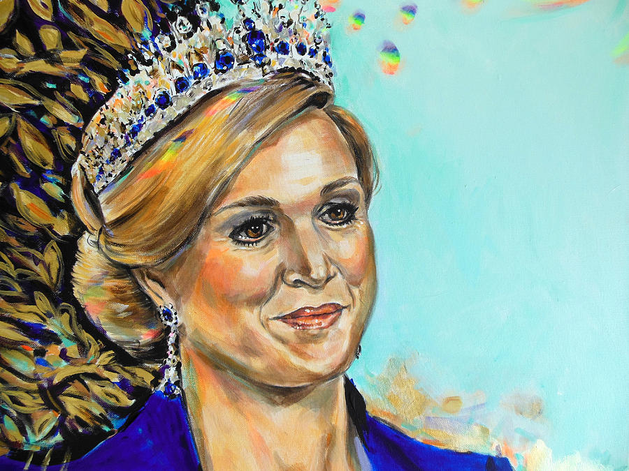 Queen Maxima of The Netherlands Painting by Lucia Hoogervorst