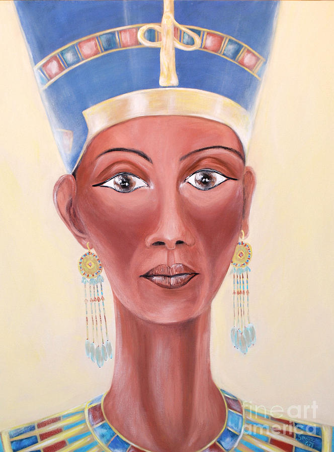 Queen Nefertiti. Original acrylic painting. Photograph by Oksana Semenchenko