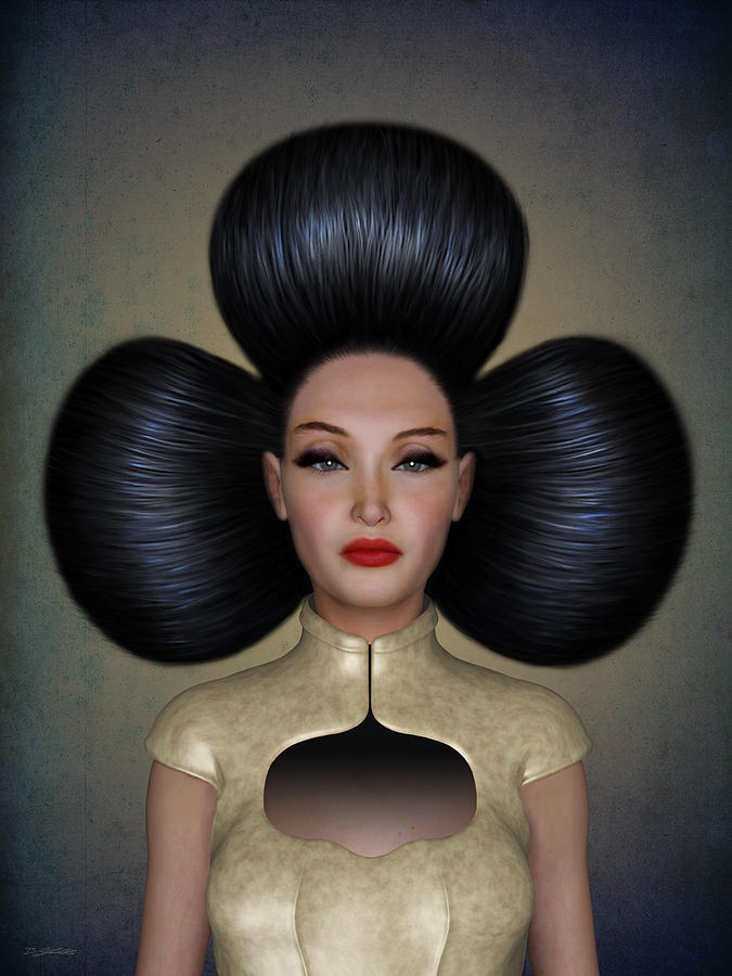 Queen Digital Art - Queen of Clubs by Britta Glodde