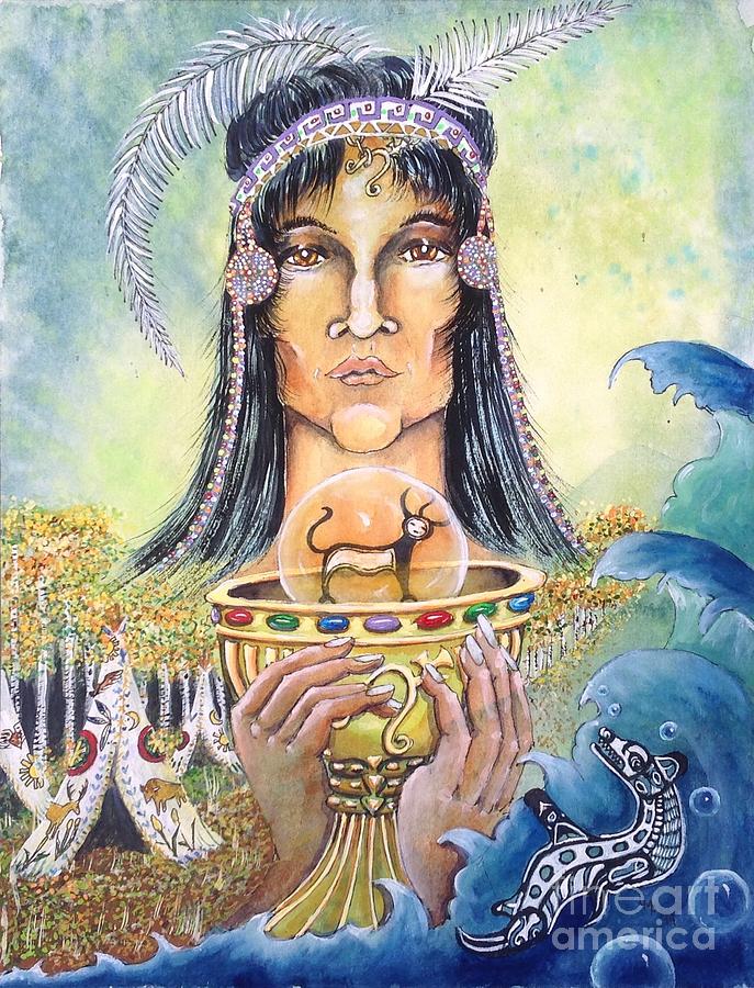 Queen Of Cups Perseptive Seer Painting By Louisa Poole 