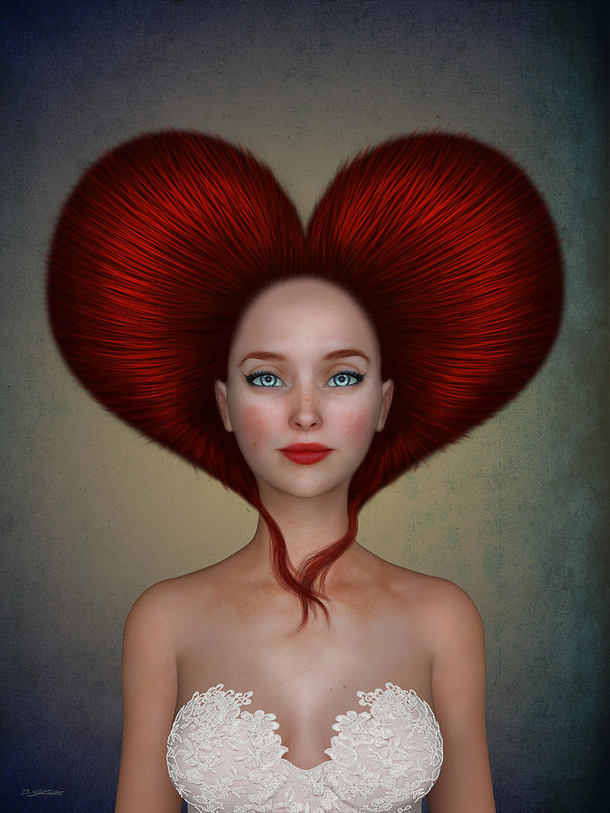 Queen Digital Art - Queen of Hearts by Britta Glodde
