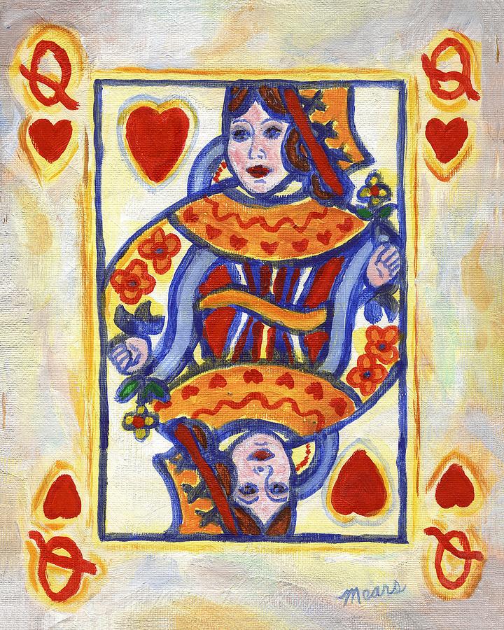 Card Painting - Queen of Hearts by Linda Mears Card Painting - Queen of Hearts by Linda Mears