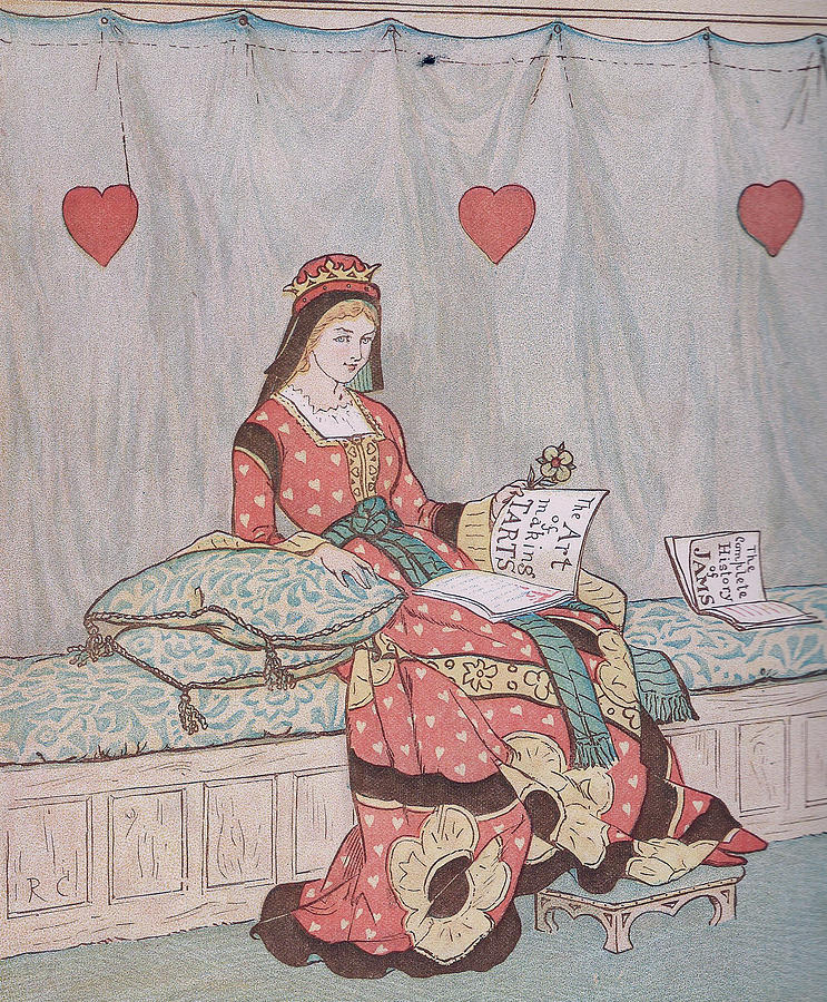 Queen of Hearts Drawing by Randolph Caldecott
