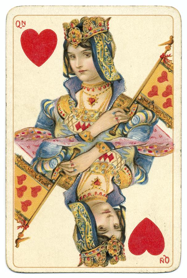 Queen of Hearts rare Dondorf Shakespeare antique playing card Photograph by Whiteway