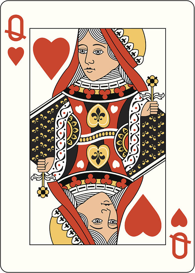 Queen of Hearts Two Playing Card Drawing by Carol_woodcock