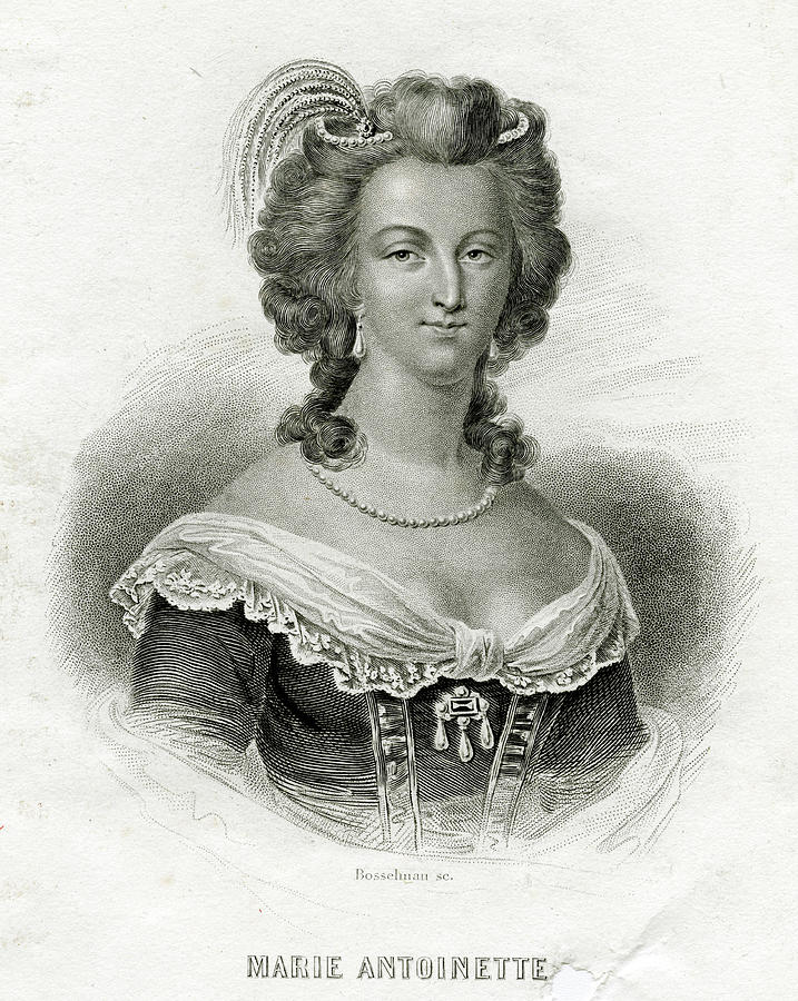 Queen Of Louis Xvi, Wearing A Necklace Drawing by Mary Evans Picture ...