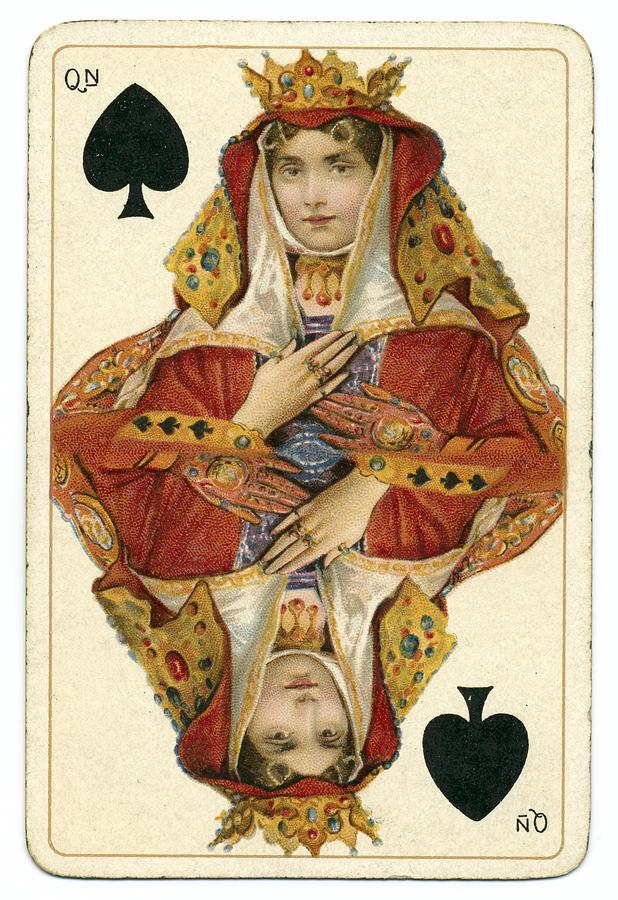 Queen of Spades Dondorf Shakespeare antique playing card Photograph by Whiteway