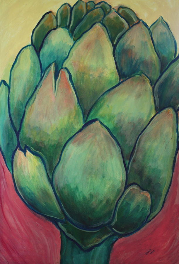Artichoke Painting - Queen Of Thistles by Gitta Brewster